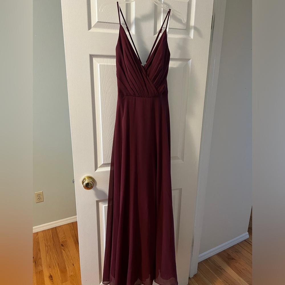 Maroon (“Wine”) Bridesmaid Dress